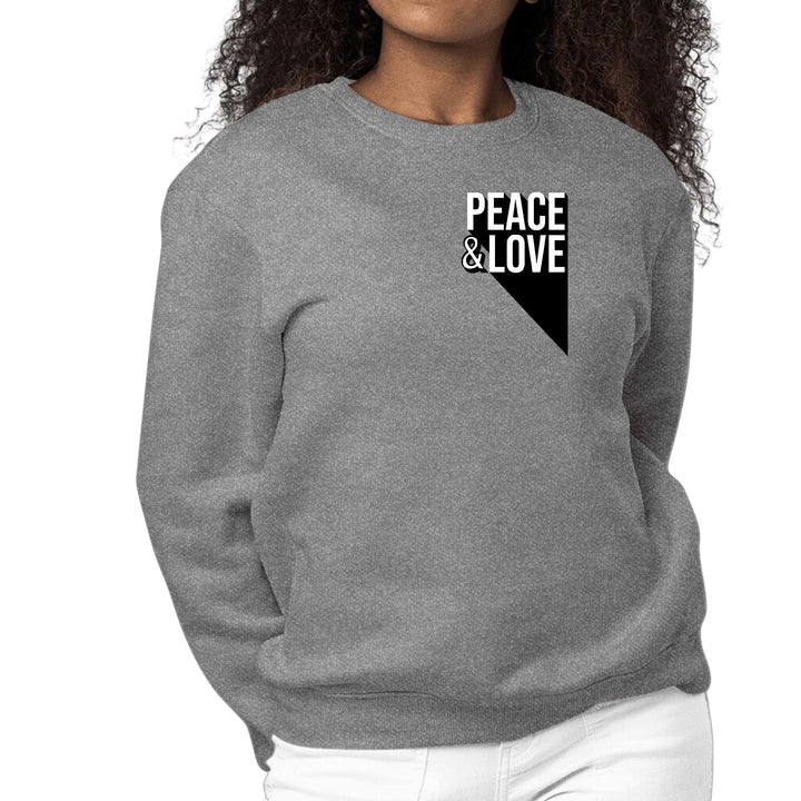 Womens Graphic Sweatshirt Peace and Love Print - Womens | Sweatshirts