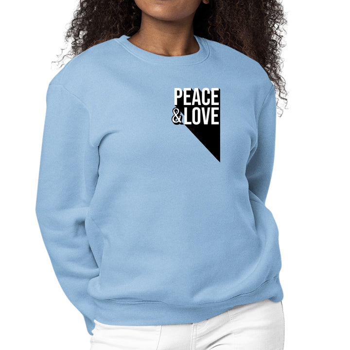 Womens Graphic Sweatshirt Peace and Love Print - Womens | Sweatshirts