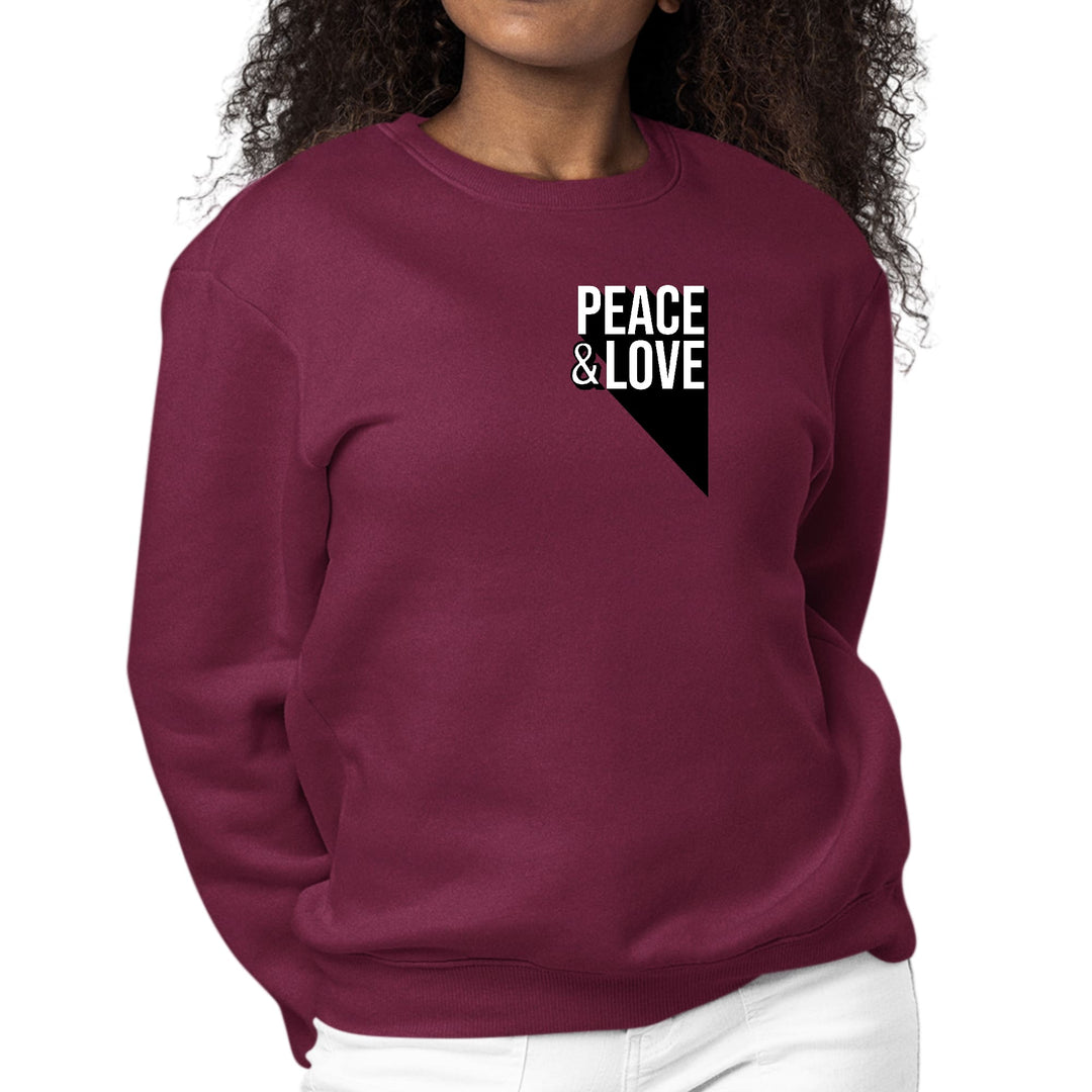 Womens Graphic Sweatshirt Peace and Love Print - Womens | Sweatshirts