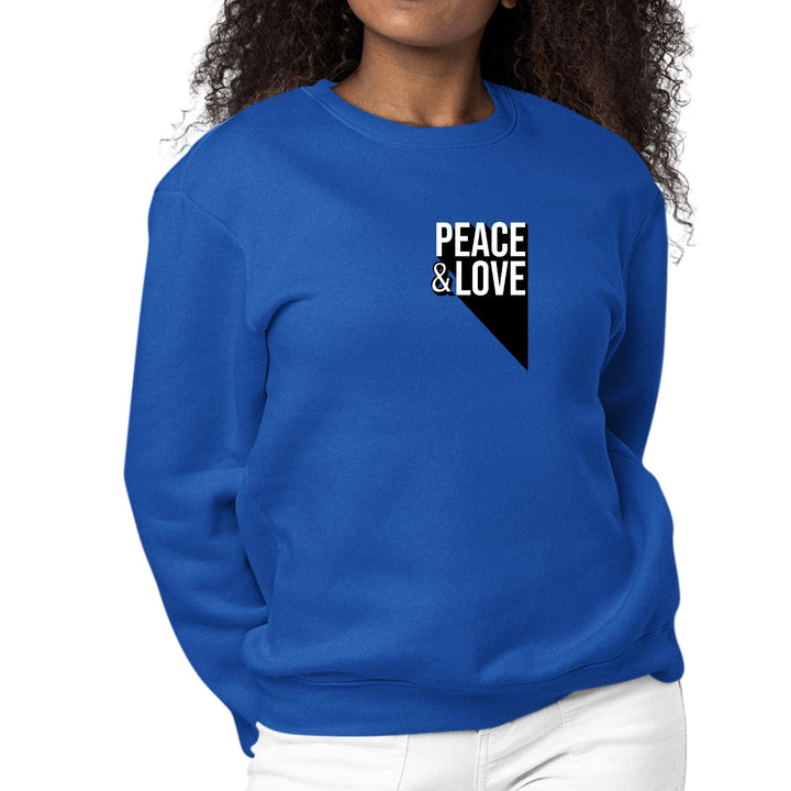 Womens Graphic Sweatshirt Peace and Love Print - Womens | Sweatshirts