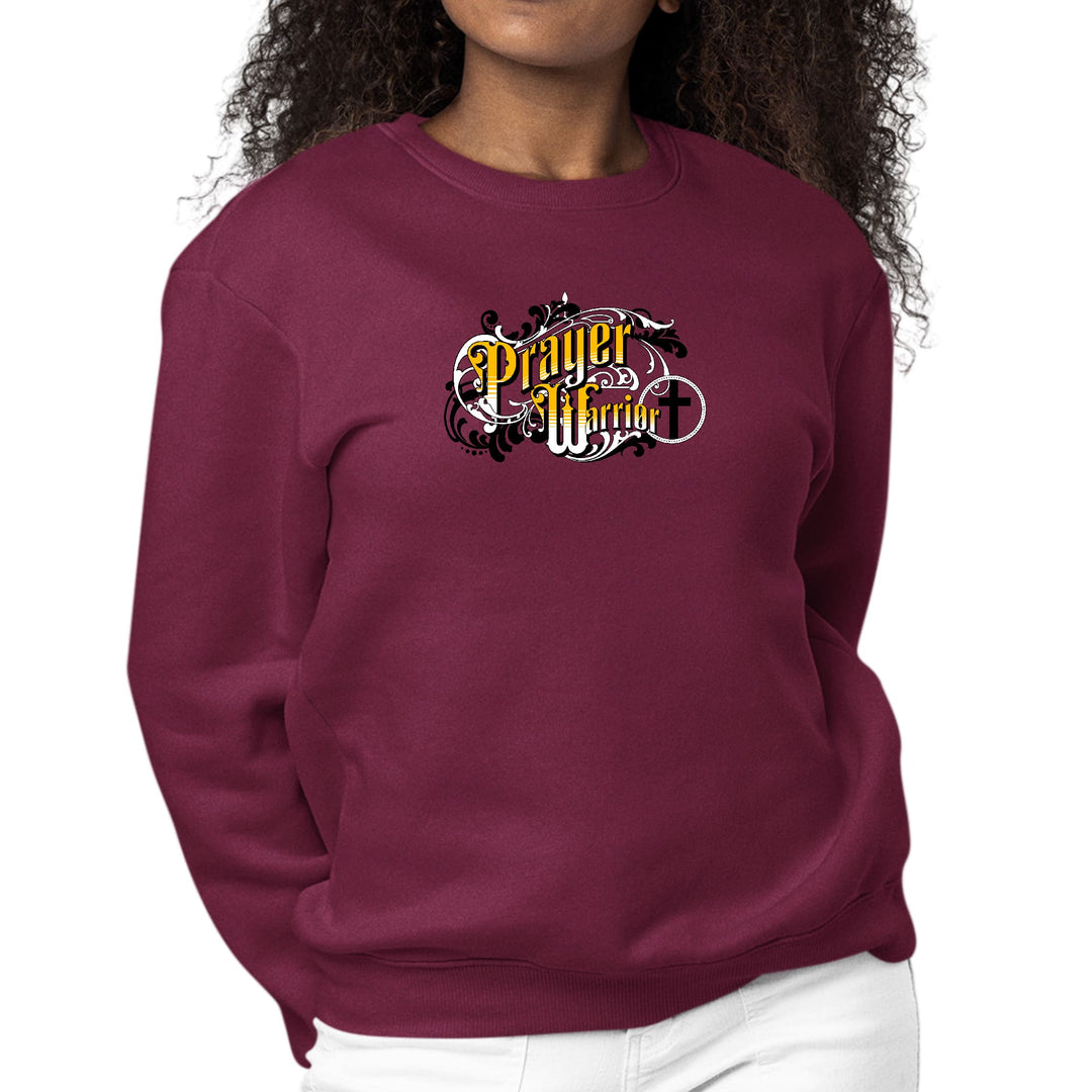 Womens Graphic Sweatshirt Prayer Warrior Victorian Style Illustration - Womens