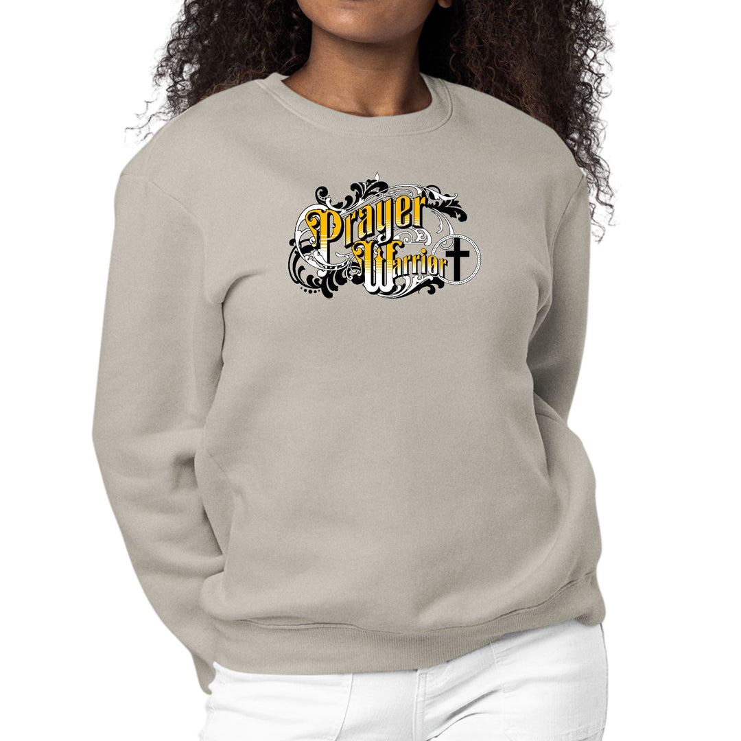 Womens Graphic Sweatshirt Prayer Warrior Victorian Style Illustration - Womens