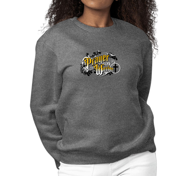 Womens Graphic Sweatshirt Prayer Warrior Victorian Style Illustration - Womens