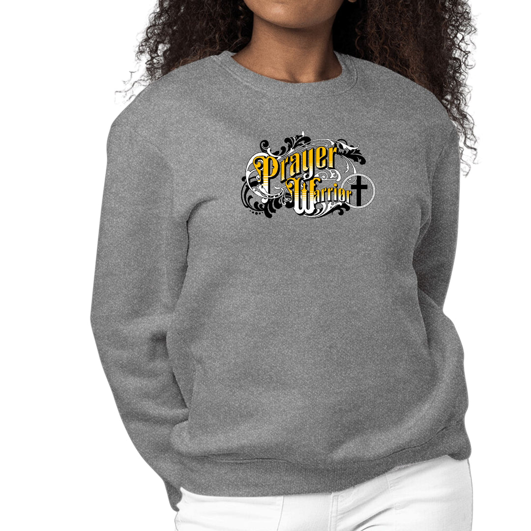 Womens Graphic Sweatshirt Prayer Warrior Victorian Style Illustration - Womens