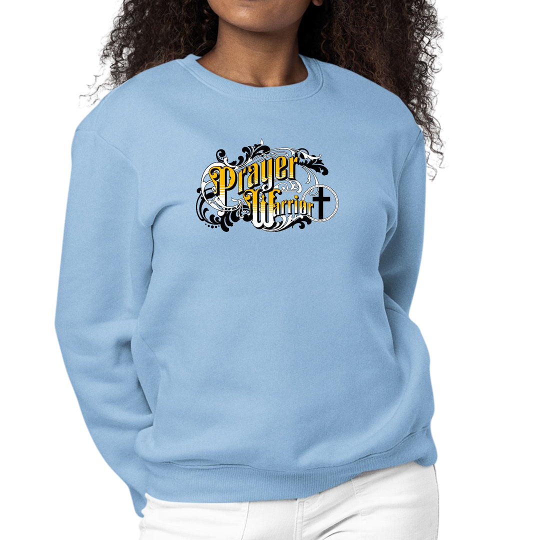 Womens Graphic Sweatshirt Prayer Warrior Victorian Style Illustration - Womens