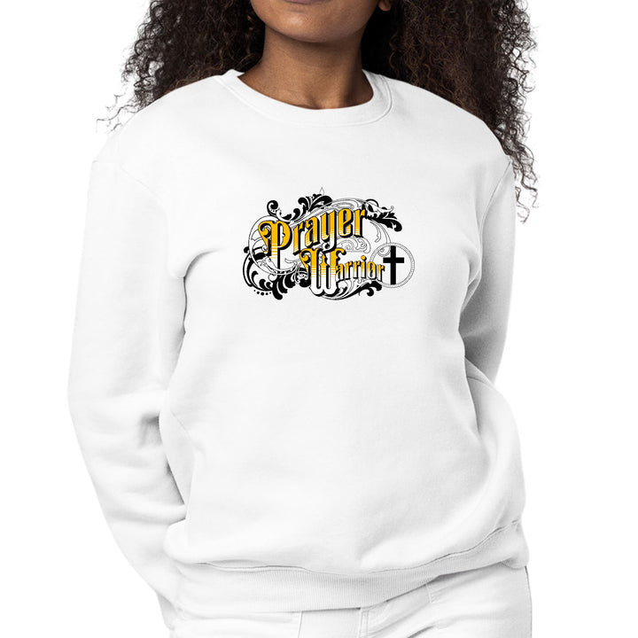 Womens Graphic Sweatshirt Prayer Warrior Victorian Style Illustration - Womens