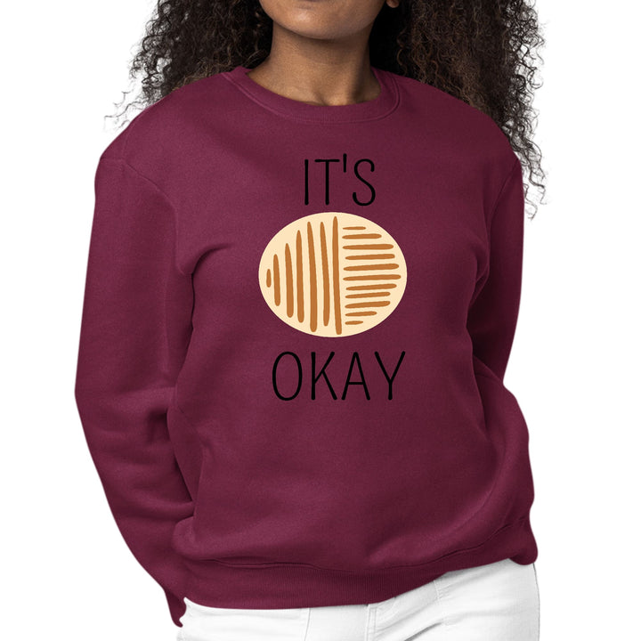 Womens Graphic Sweatshirt Say it Soul - its Okay - Black and Brown Line