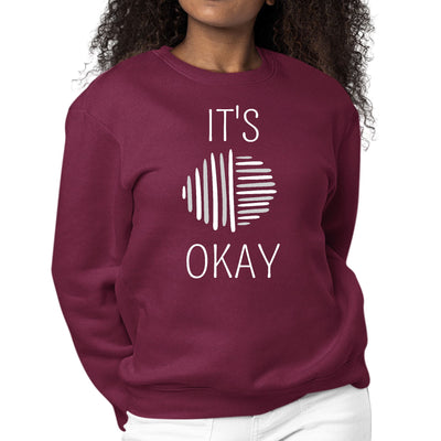 Womens Graphic Sweatshirt Say It Soul Its Okay Grey And White Line - Womens