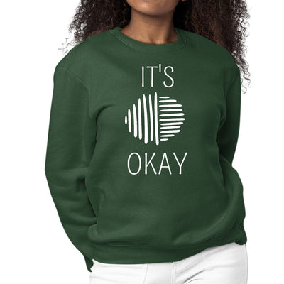 Womens Graphic Sweatshirt Say It Soul Its Okay White Line Art - Sweatshirts