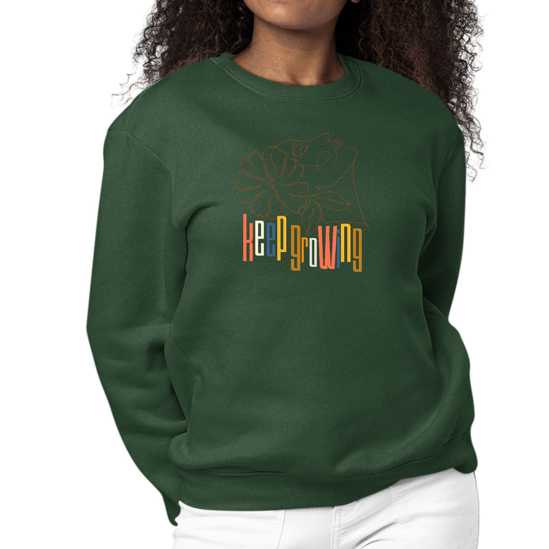 Womens Graphic Sweatshirt Say it Soul - Keep Growing in Pastel Colors - Womens