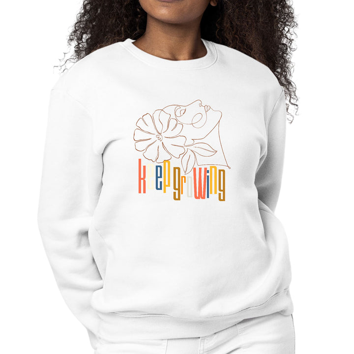 Womens Graphic Sweatshirt Say it Soul - Keep Growing in Pastel Colors - Womens