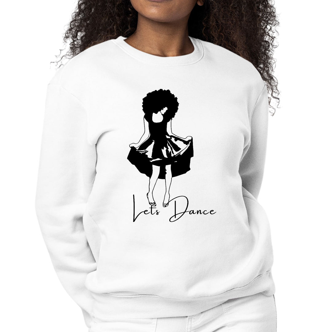 Womens Graphic Sweatshirt Say it Soul - Lets Dance Black Line Art Print