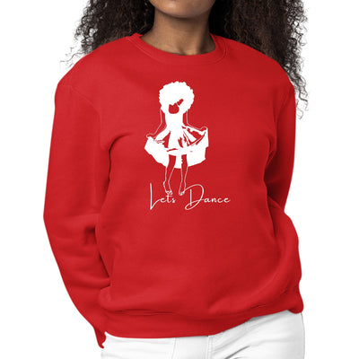 Womens Graphic Sweatshirt Say It Soul Lets Dance White Line Art Print - Womens
