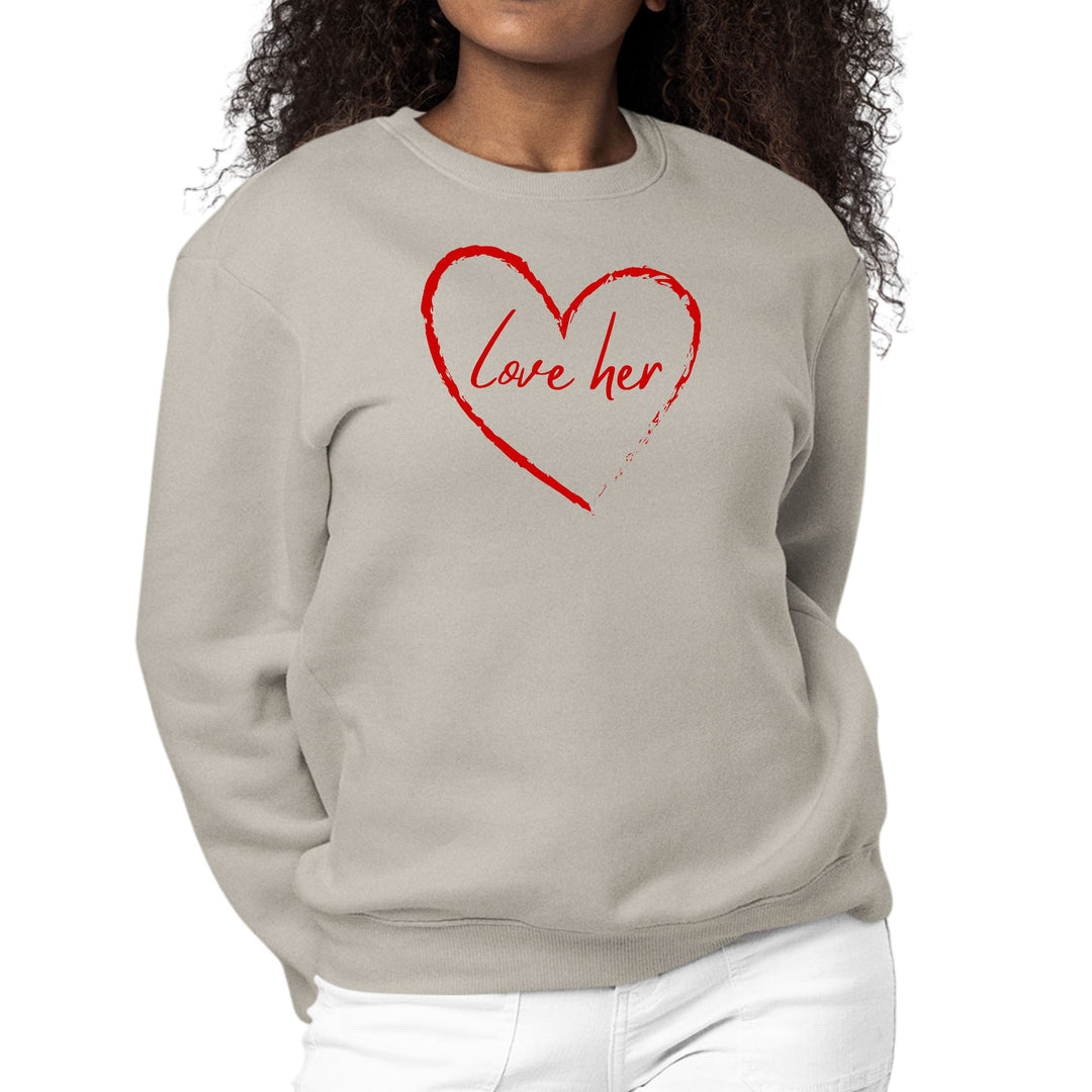 Womens Graphic Sweatshirt Say it Soul Love Her - Red - Womens | Sweatshirts