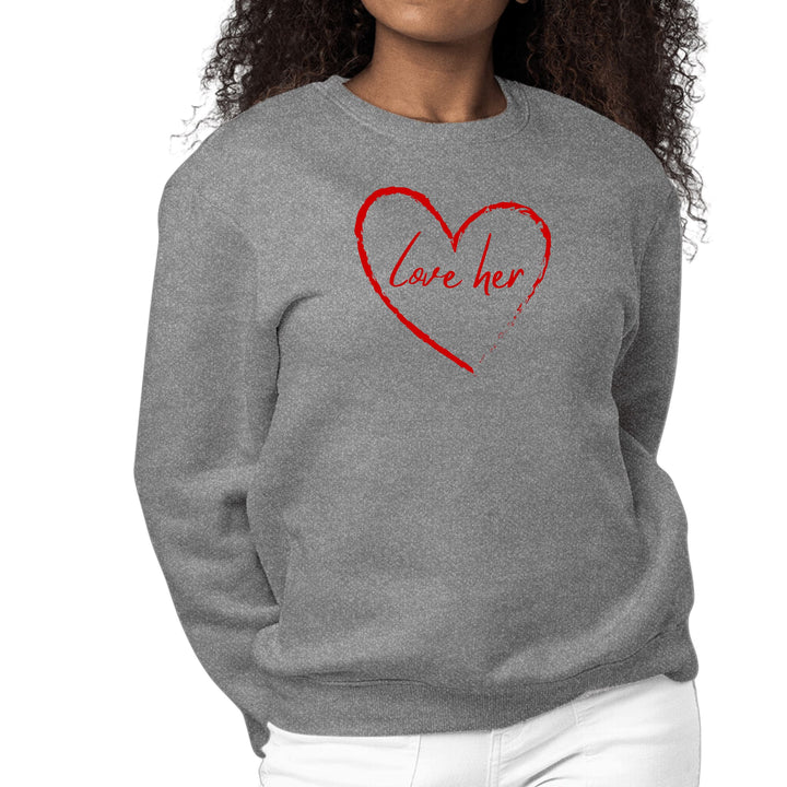 Womens Graphic Sweatshirt Say it Soul Love Her - Red - Womens | Sweatshirts