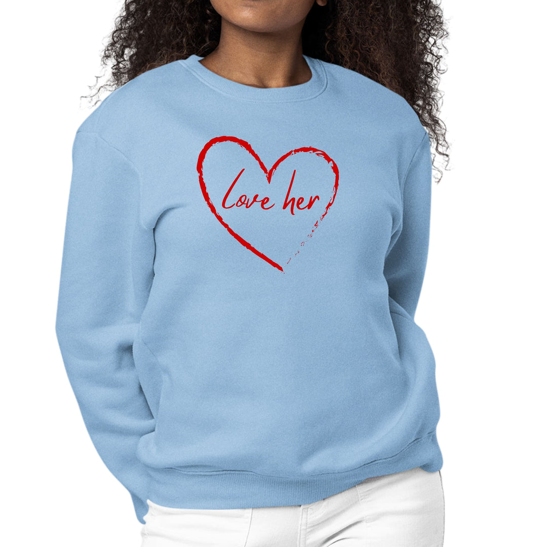 Womens Graphic Sweatshirt Say it Soul Love Her - Red - Womens | Sweatshirts