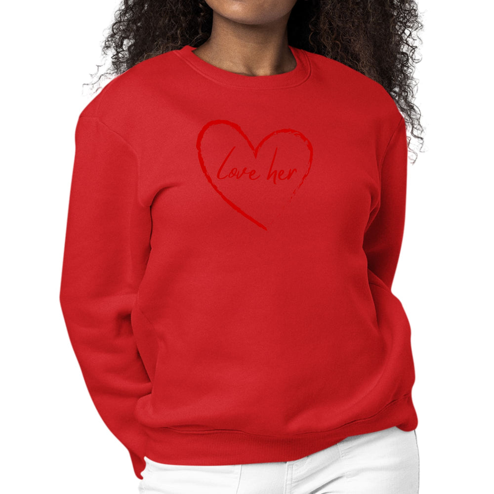 Womens Graphic Sweatshirt Say it Soul Love Her - Red - Womens | Sweatshirts