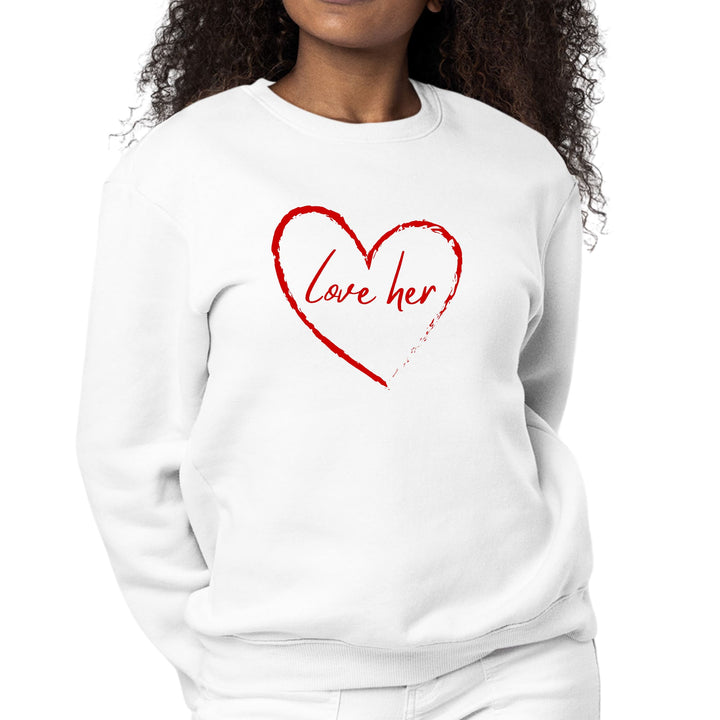 Womens Graphic Sweatshirt Say it Soul Love Her - Red - Womens | Sweatshirts