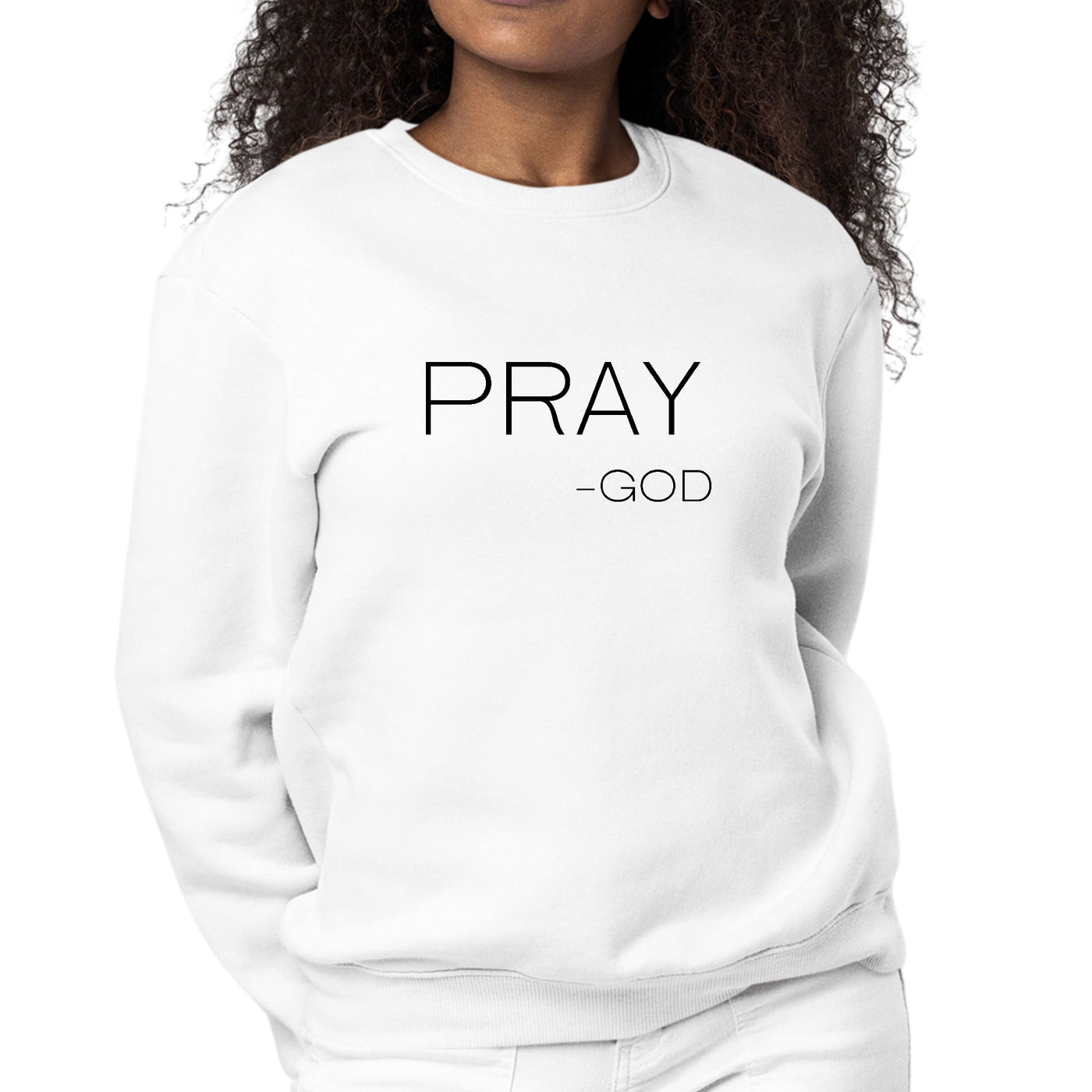 Womens Graphic Sweatshirt Say It Soul ’pray-god’ Statement T-shirt,