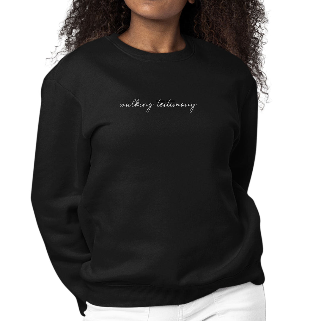 Womens Graphic Sweatshirt Say it Soul Walking Testimony Illustration - Womens