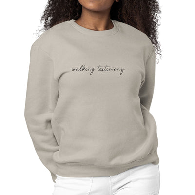 Womens Graphic Sweatshirt Say It Soul Walking Testimony Illustration - Womens