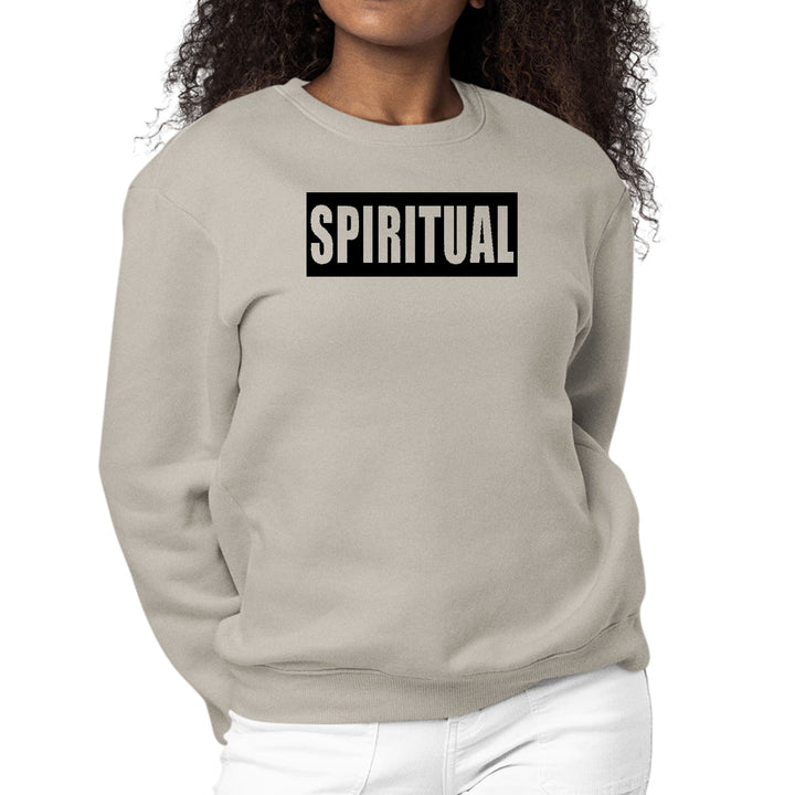 Womens Graphic Sweatshirt Spiritual Black Colorblock Illustration - Womens