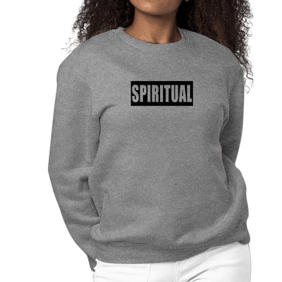 Womens Graphic Sweatshirt Spiritual Black Colorblock Illustration - Womens