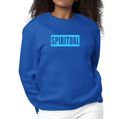Womens Graphic Sweatshirt Spiritual Light Blue Print - Womens | Sweatshirts