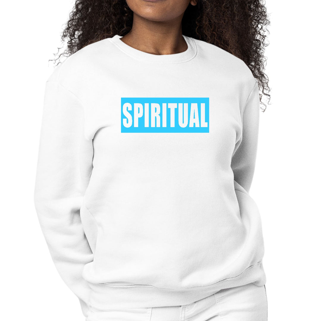 Womens Graphic Sweatshirt Spiritual Light Blue Print - Womens | Sweatshirts