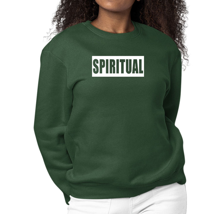 Womens Graphic Sweatshirt Spiritual White Colorblock Illustration