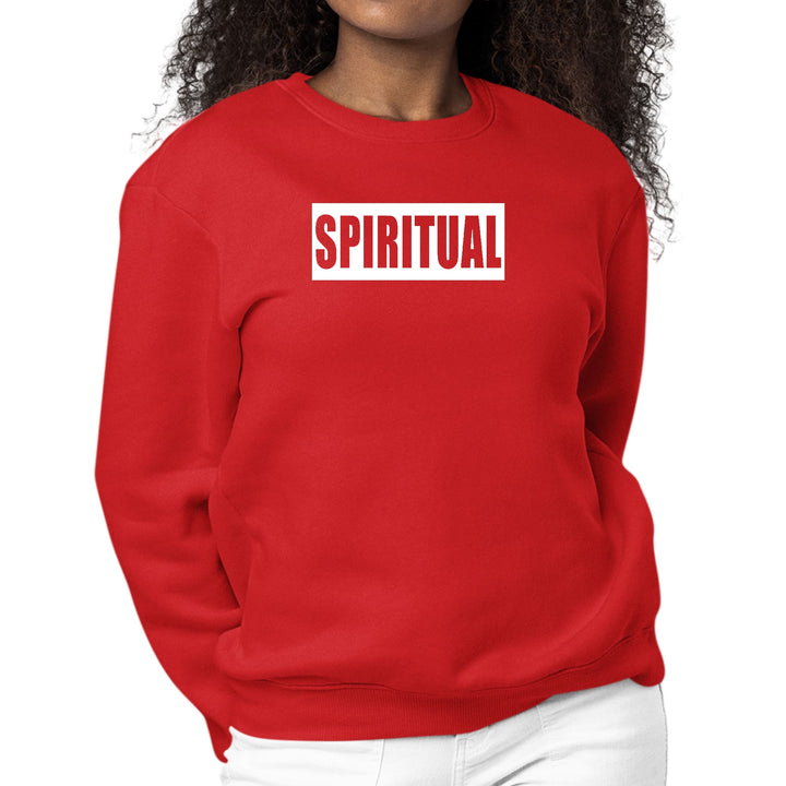 Womens Graphic Sweatshirt Spiritual White Colorblock Illustration
