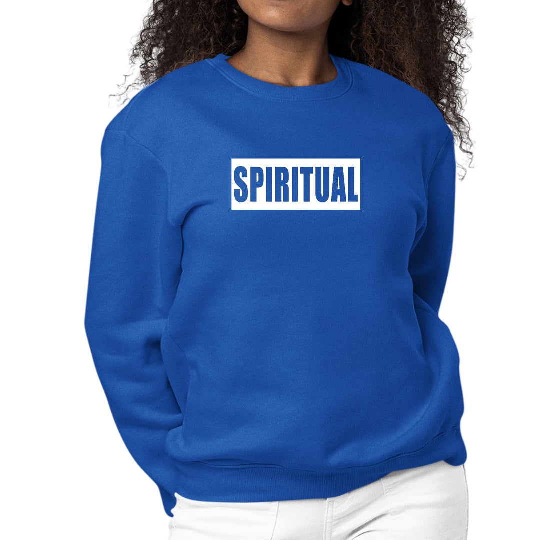 Womens Graphic Sweatshirt Spiritual White Colorblock Illustration