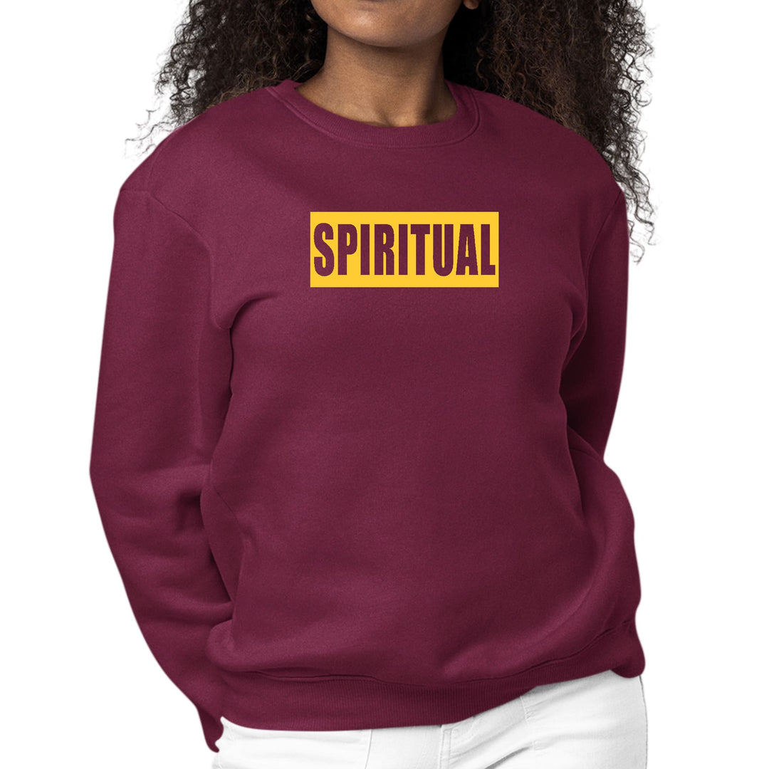 Womens Graphic Sweatshirt Spiritual Yellow Gold Colorblock - Womens