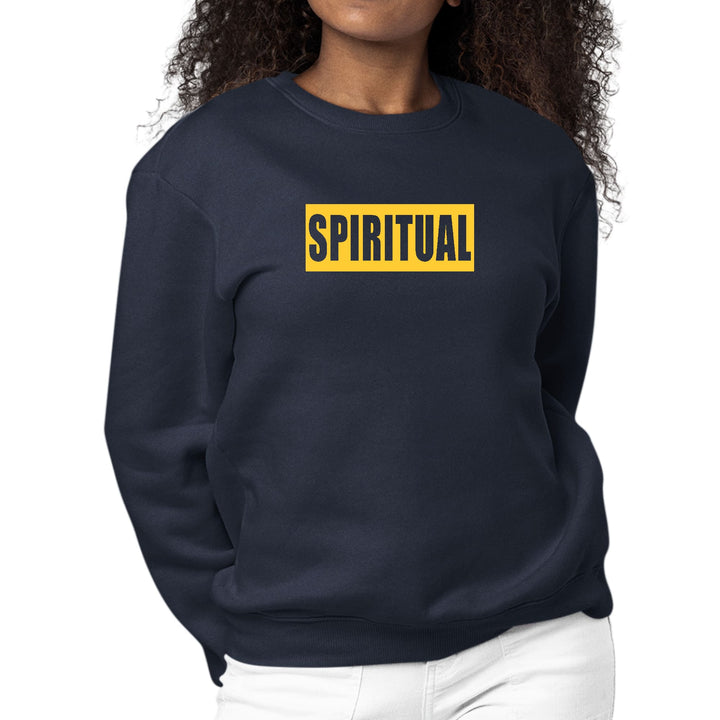 Womens Graphic Sweatshirt Spiritual Yellow Gold Colorblock - Womens