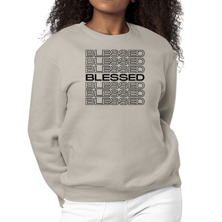 Womens Graphic Sweatshirt Stacked Blessed Print - Womens | Sweatshirts