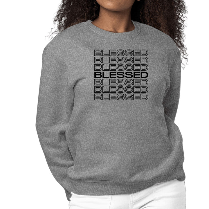 Womens Graphic Sweatshirt Stacked Blessed Print - Womens | Sweatshirts