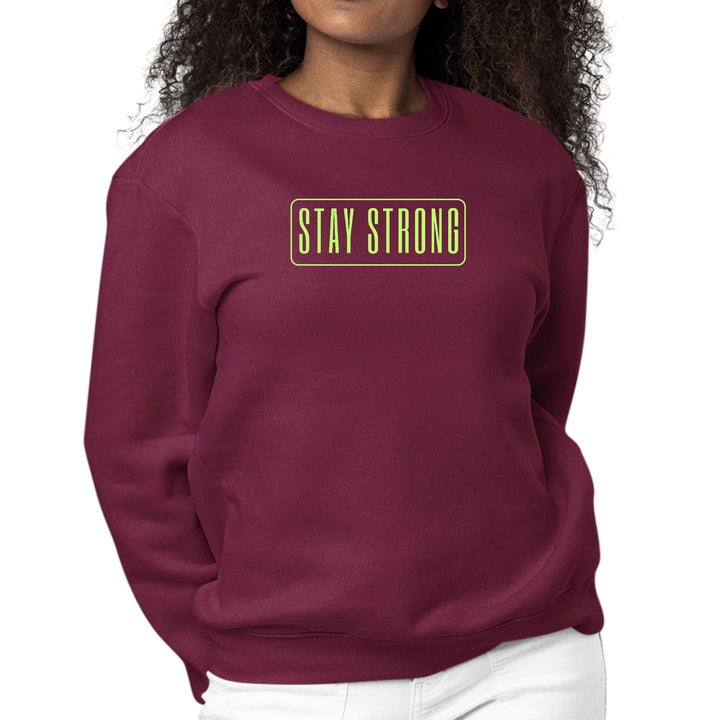 Womens Graphic Sweatshirt Stay Strong Neon Print - Womens/Sweatshirts