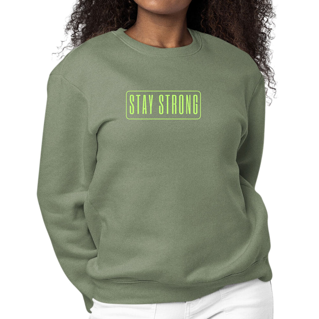 Womens Graphic Sweatshirt Stay Strong Neon Print - Womens/Sweatshirts