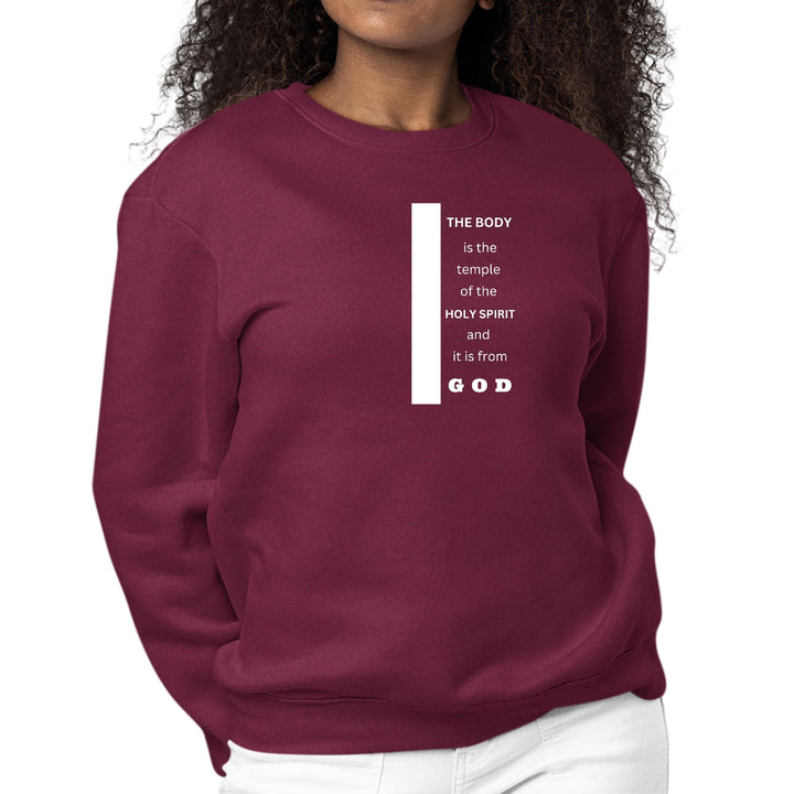 Womens Graphic Sweatshirt the Body is the Temple of the Holy Spirit - Womens