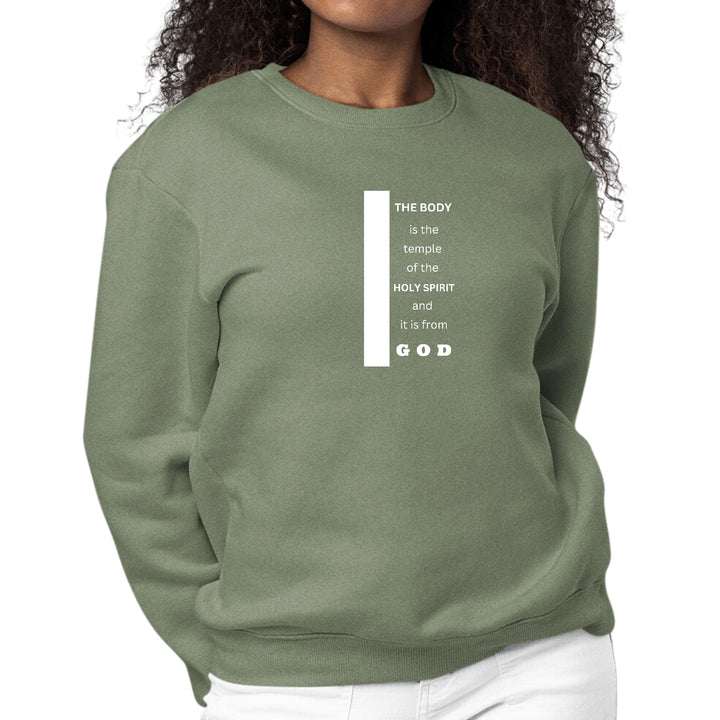 Womens Graphic Sweatshirt the Body is the Temple of the Holy Spirit - Womens