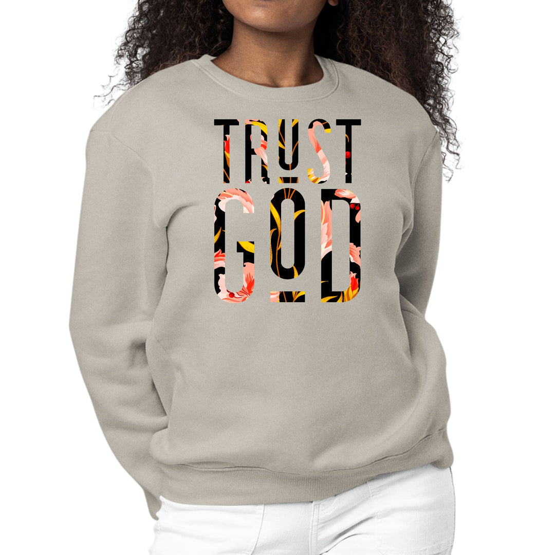 Womens Graphic Sweatshirt Trust God Floral Print - Womens | Sweatshirts