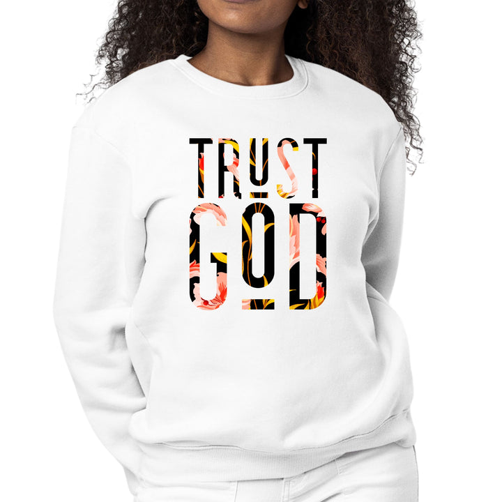 Womens Graphic Sweatshirt Trust God Floral Print - Womens | Sweatshirts