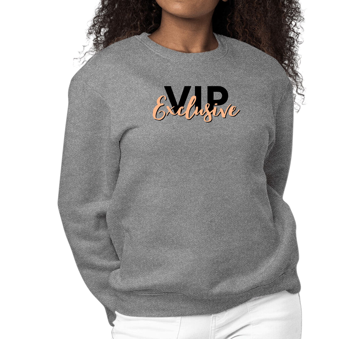 Womens Graphic Sweatshirt Vip Exclusive Black and Beige - Affirmation - Womens