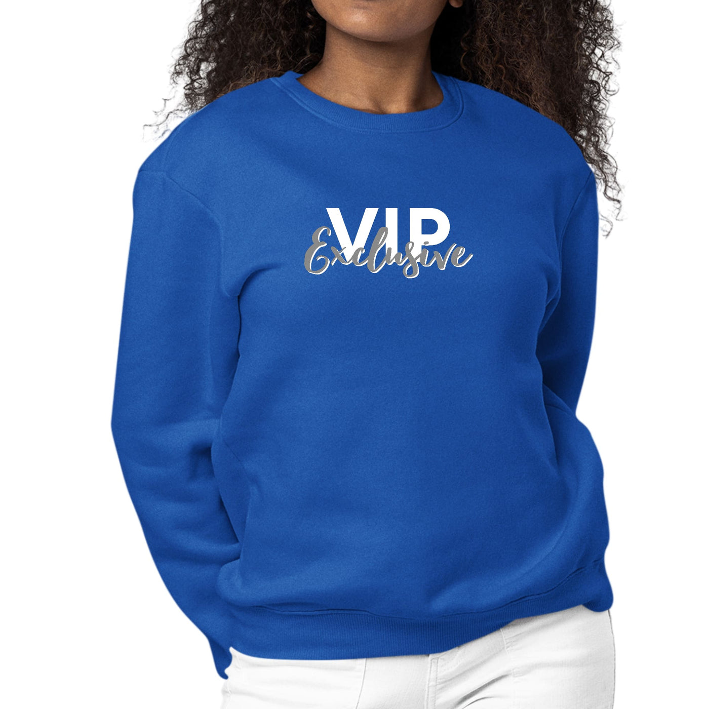 Womens Graphic Sweatshirt Vip Exclusive Grey And White - Affirmation - Womens