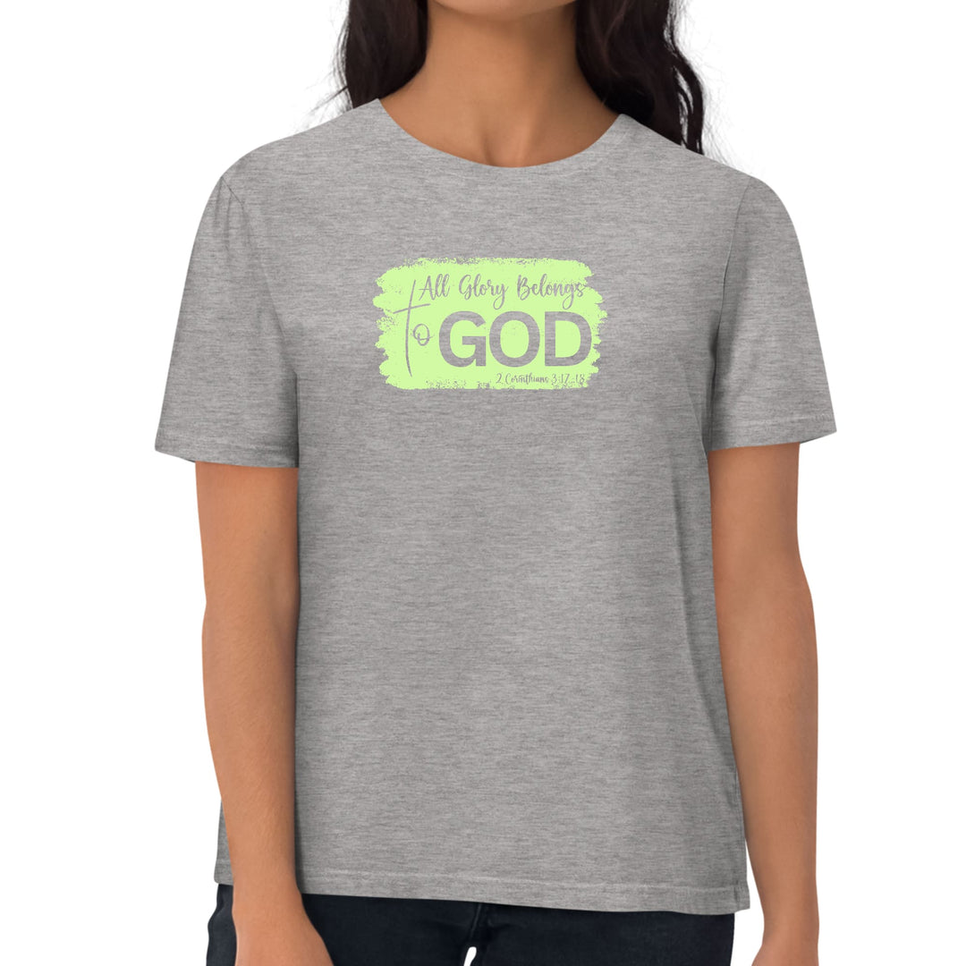 Womens Graphic T-shirt All Glory Belongs to God Christian Neon - Womens