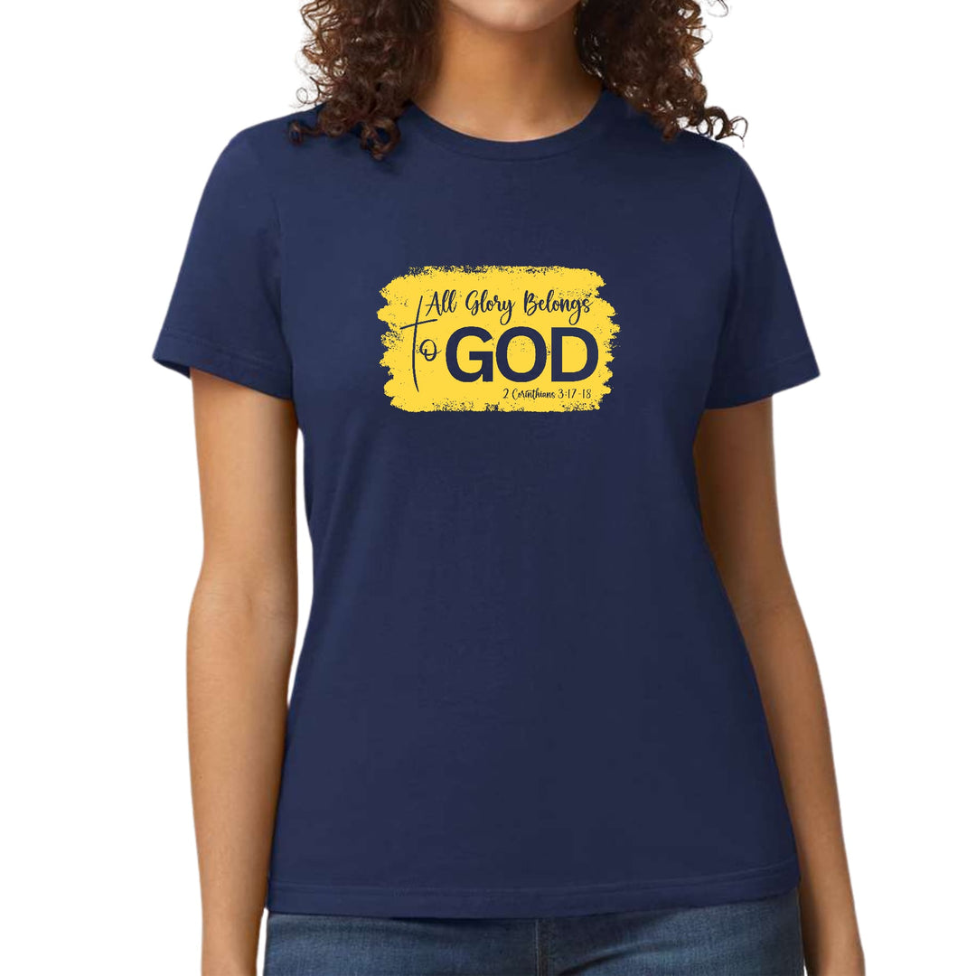 Womens Graphic T-shirt All Glory Belongs to God Christian - Womens | T-Shirts