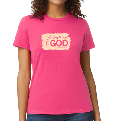 Womens Graphic T-shirt All Glory Belongs To God Christian - Womens | T-Shirts