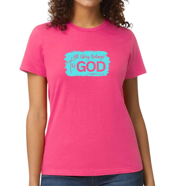 Womens Graphic T-shirt All Glory Belongs to God Christian - Womens | T-Shirts