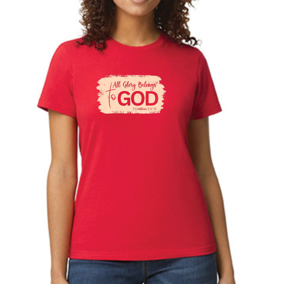 Womens Graphic T-shirt All Glory Belongs to God Christian - Womens | T-Shirts