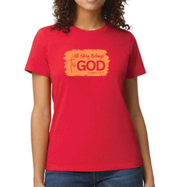 Womens Graphic T-shirt All Glory Belongs to God Christian - Womens | T-Shirts